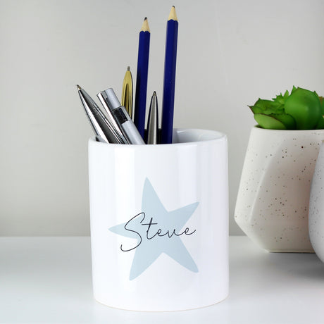 Personalised Blue Star Ceramic Storage Pot: 4 - Storage By Gift Moments