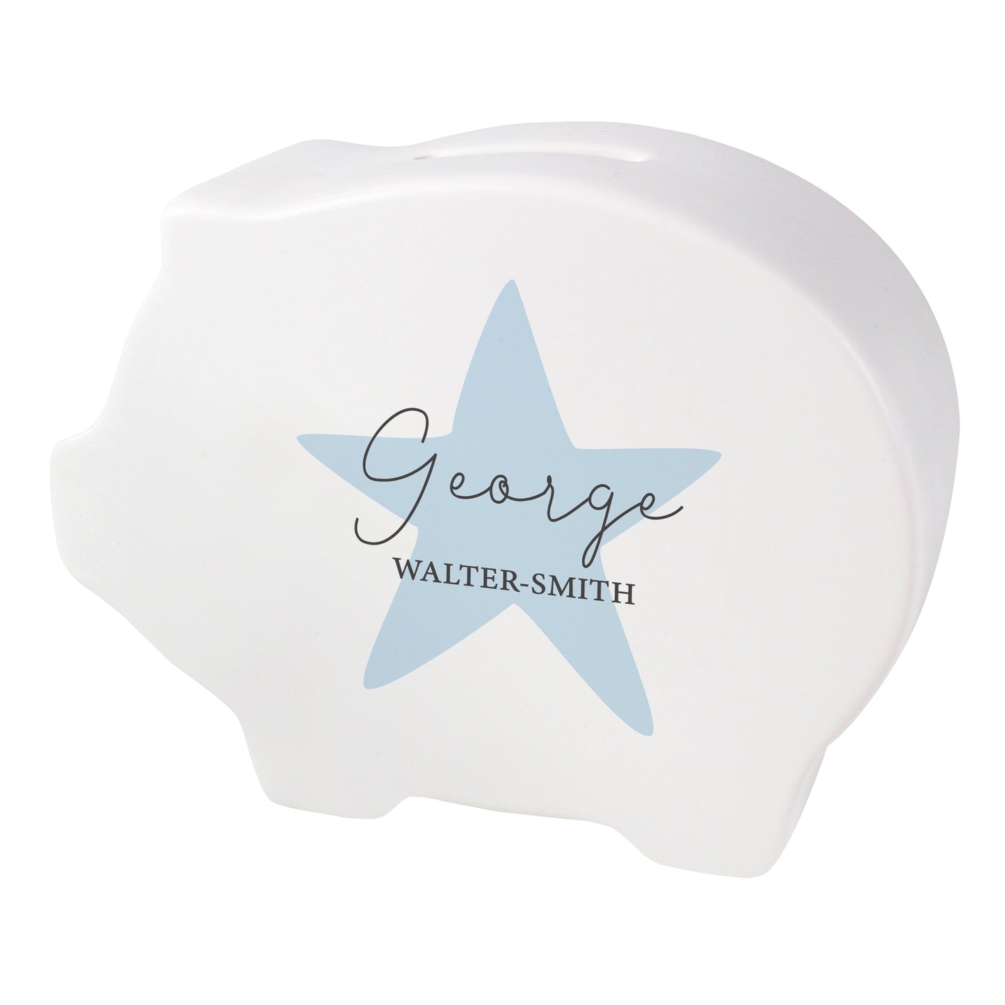 Personalised Blue Star Piggy Bank: 5 - Money Boxes By Gift Moments