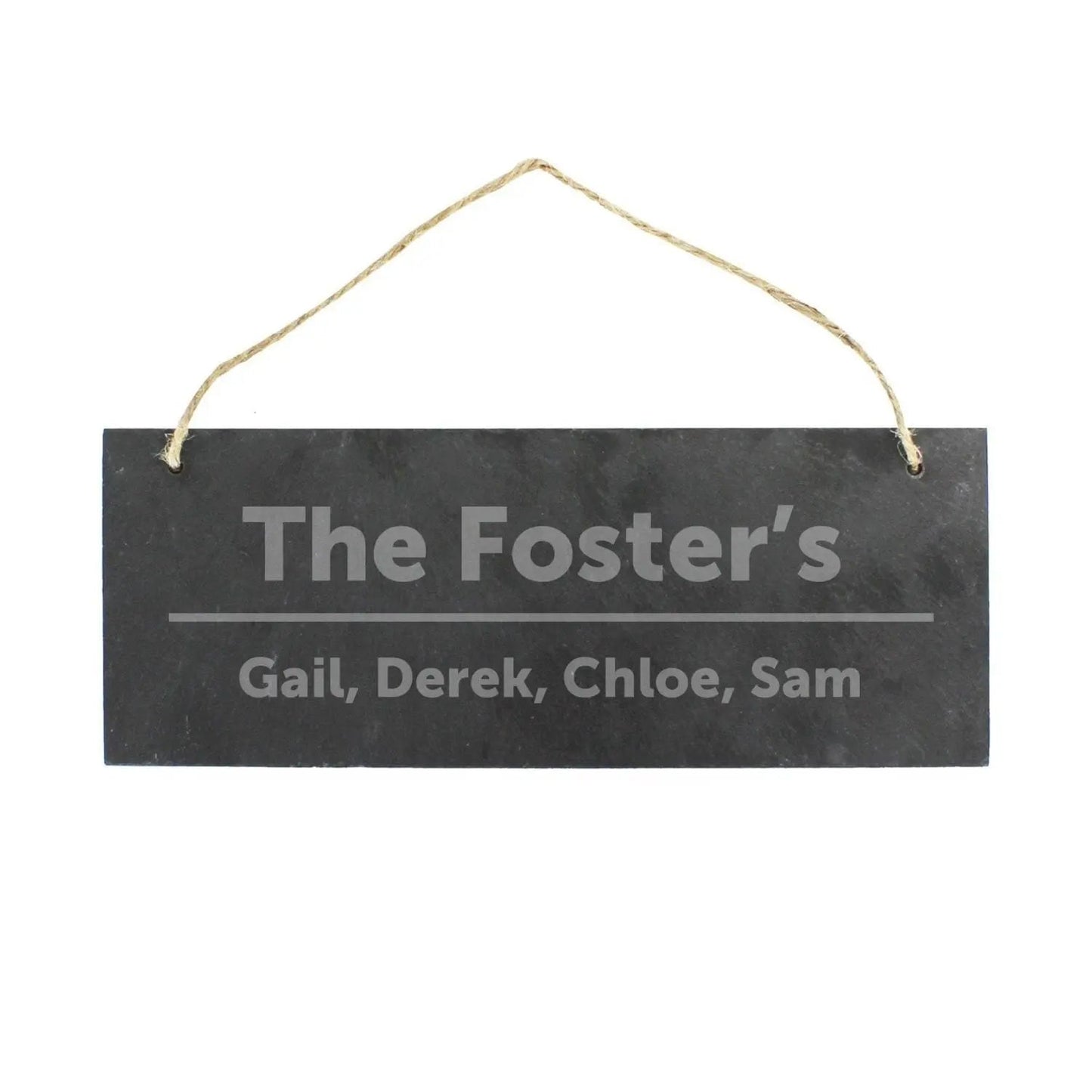 Personalised Bold Design Hanging Slate Plaque: 3 - Signs & Plaques By Gift Moments