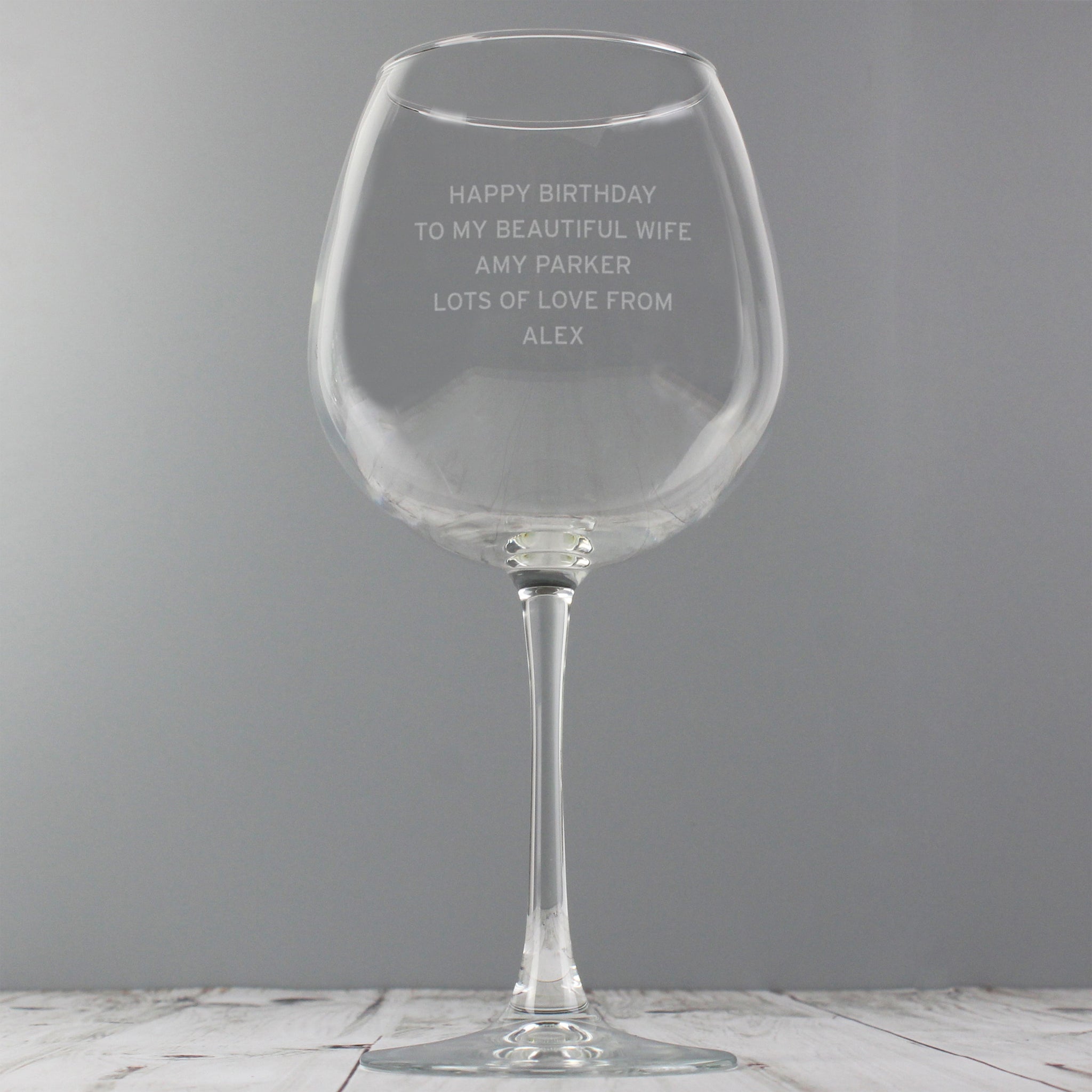 Personalised Bold Statement Bottle of Wine Glass: 8 - Wine Glasses By Gift Moments