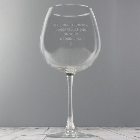 Personalised Bold Statement Bottle of Wine Glass: 2 - Wine Glasses By Gift Moments