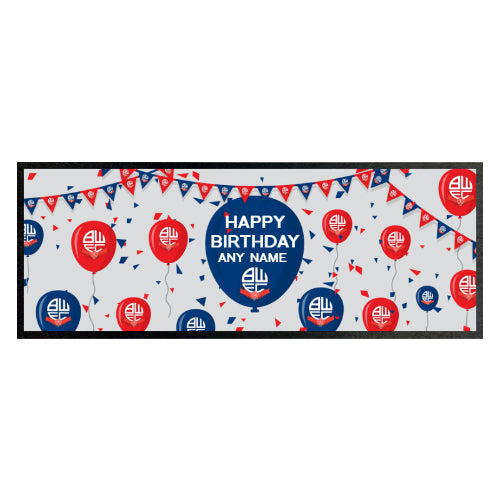 Personalised Bolton Wanderers FC Balloons Bar Runner: 1 - Barware By Bolton Wanderers