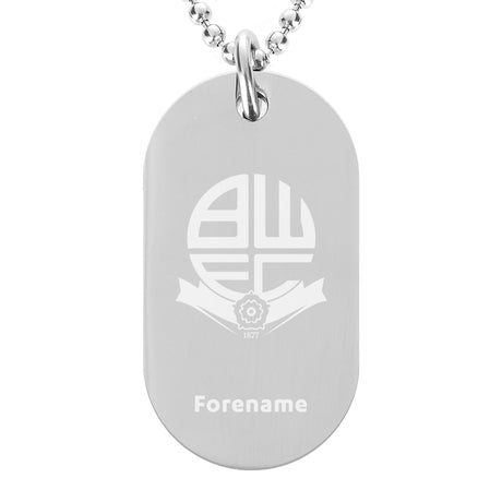 Personalised Bolton Wanderers FC Crest Dog Tag Pendant: 1 - Necklaces By Bolton Wanderers