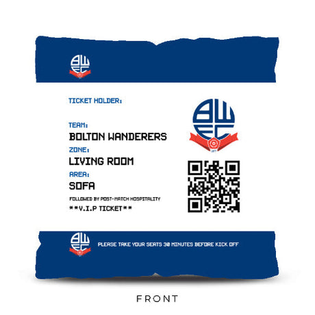 Personalised Bolton Wanderers Ticket 18’’ Cushion: 1 - Cushions By Bolton Wanderers