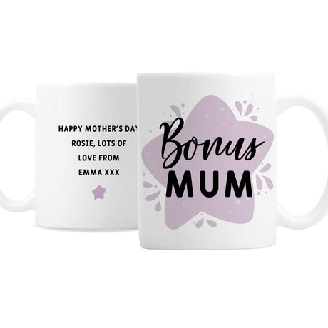 Personalised To My Bonus Mum Mug: 2 - Mugs By Gift Moments