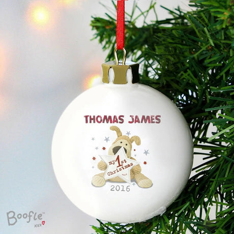Personalised Boofle My 1st Christmas Bauble: 1 - Christmas Baubles By Boofle