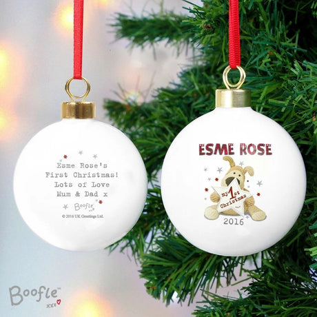 Personalised Boofle My 1st Christmas Bauble: 2 - Christmas Baubles By Boofle