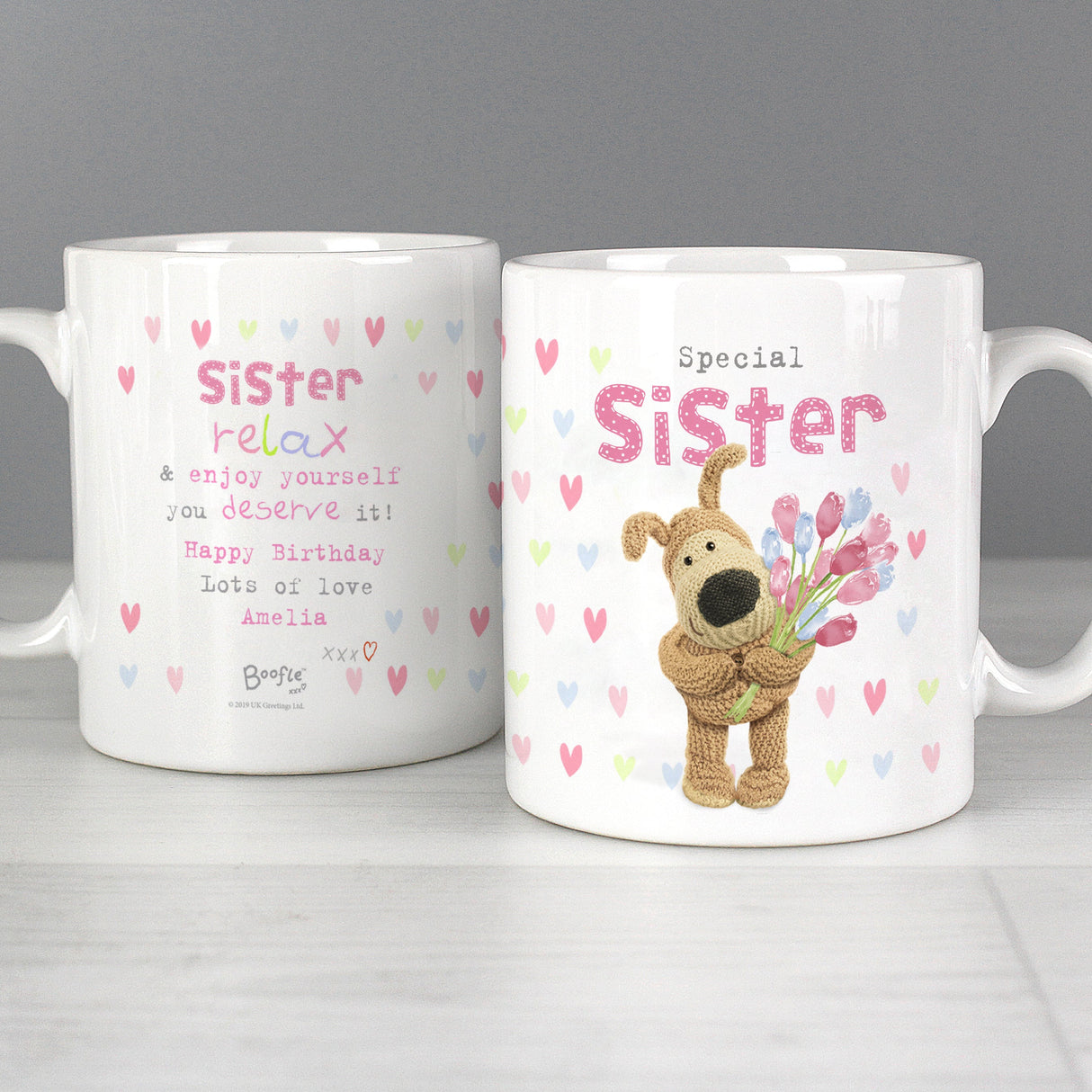 Personalised Boofle Birthday Flowers Mug: 3 - Mugs By Boofle