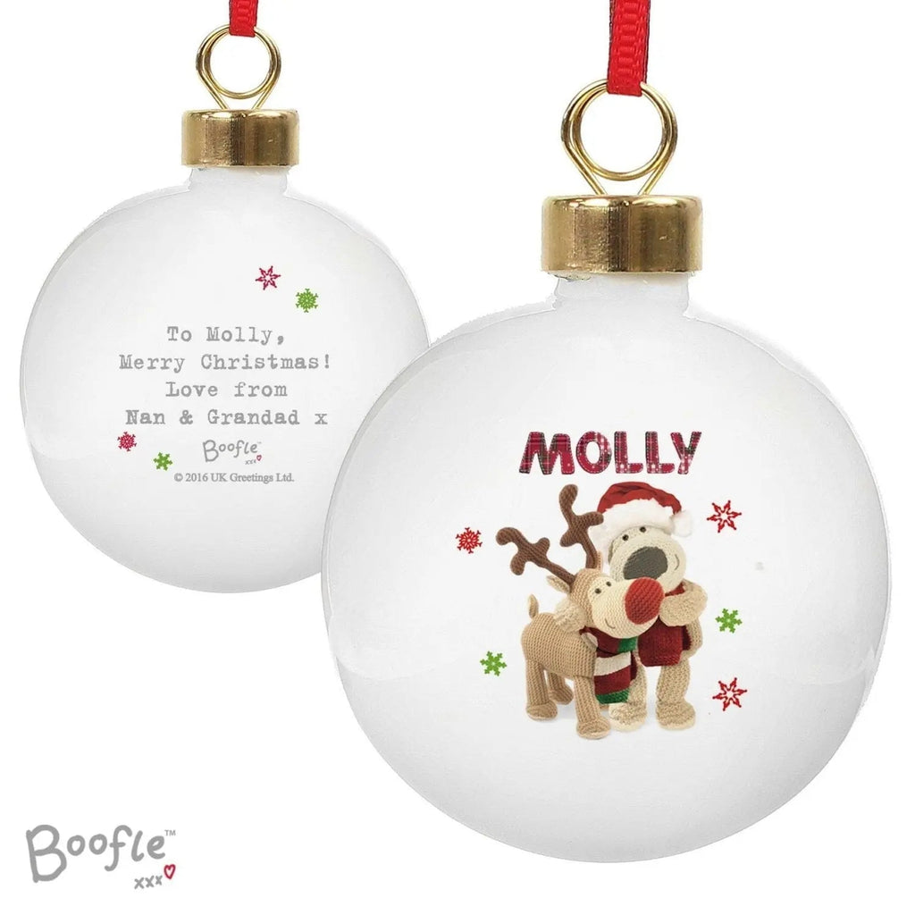 Personalised Boofle Christmas Reindeer Bauble - Shop Christmas Baubles At Gift Moments - 3