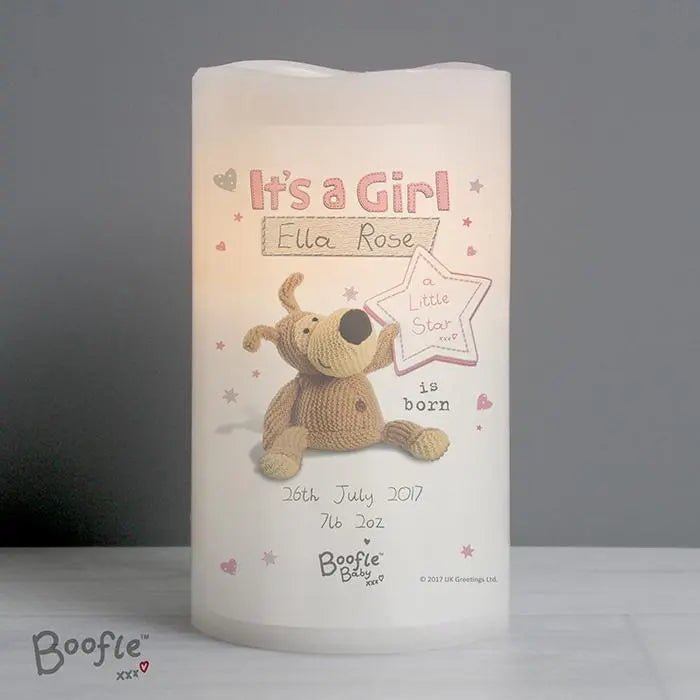Personalised Boofle It’s a Girl Nightlight LED Candle - Shop LED Lighting At Gift Moments - 1