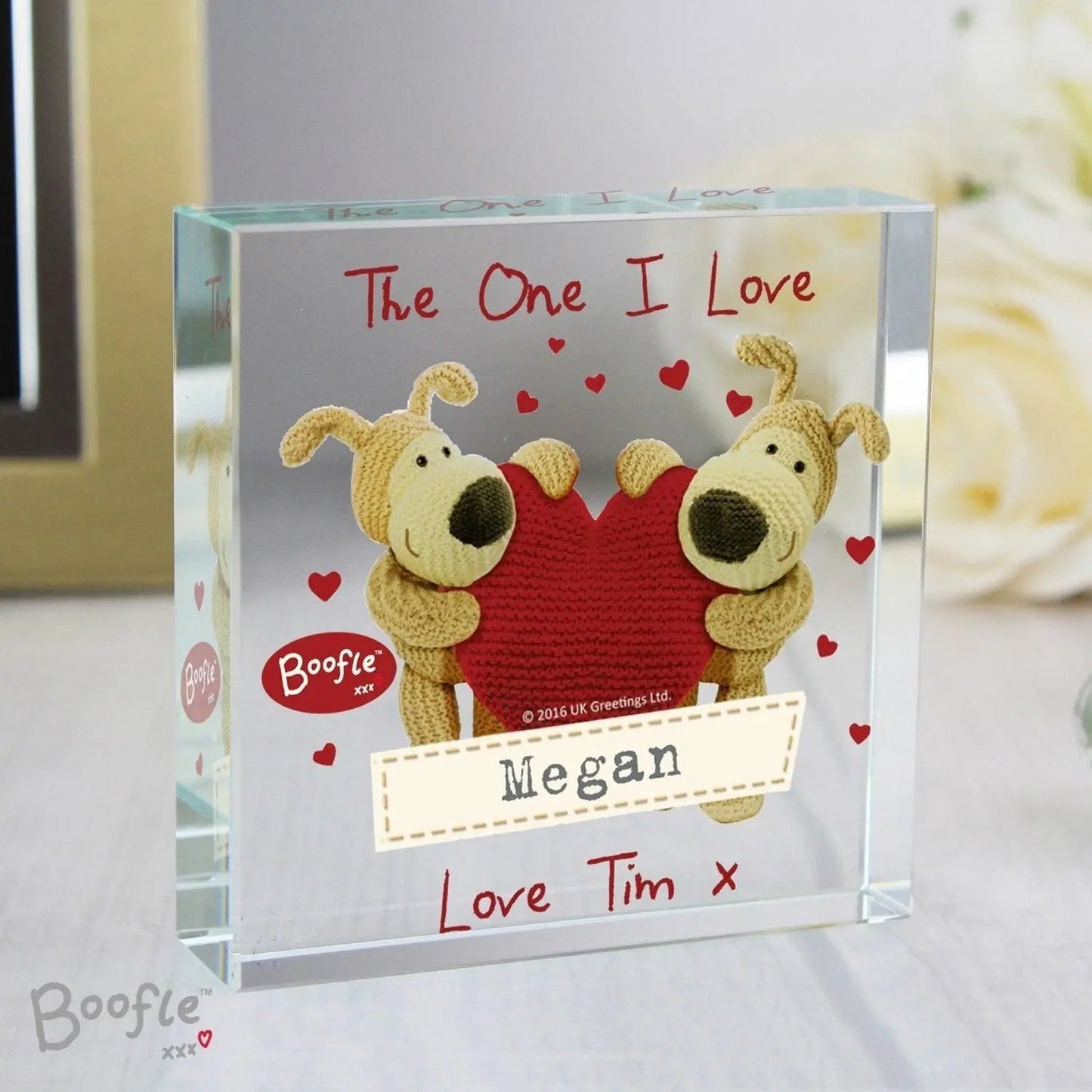 Personalised Boofle Shared Heart Crystal Token: 1 - Crystal Tokens By Boofle