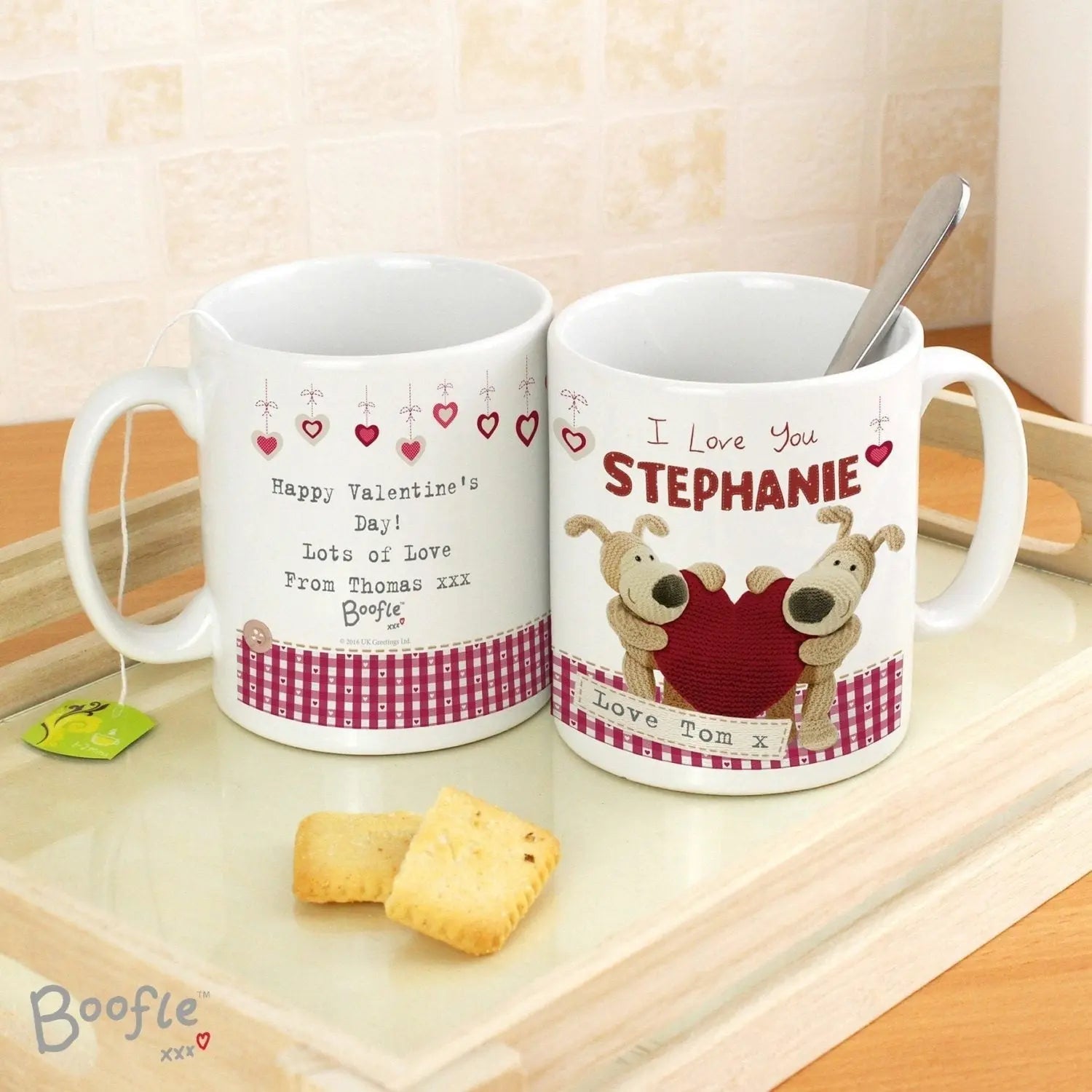 Personalised Boofle Shared Heart Mug: 2 - Mugs By Boofle