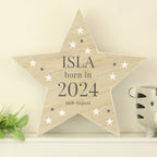 Personalised Born In Wooden Star Ornament - Shop Ornaments At Gift Moments - 1