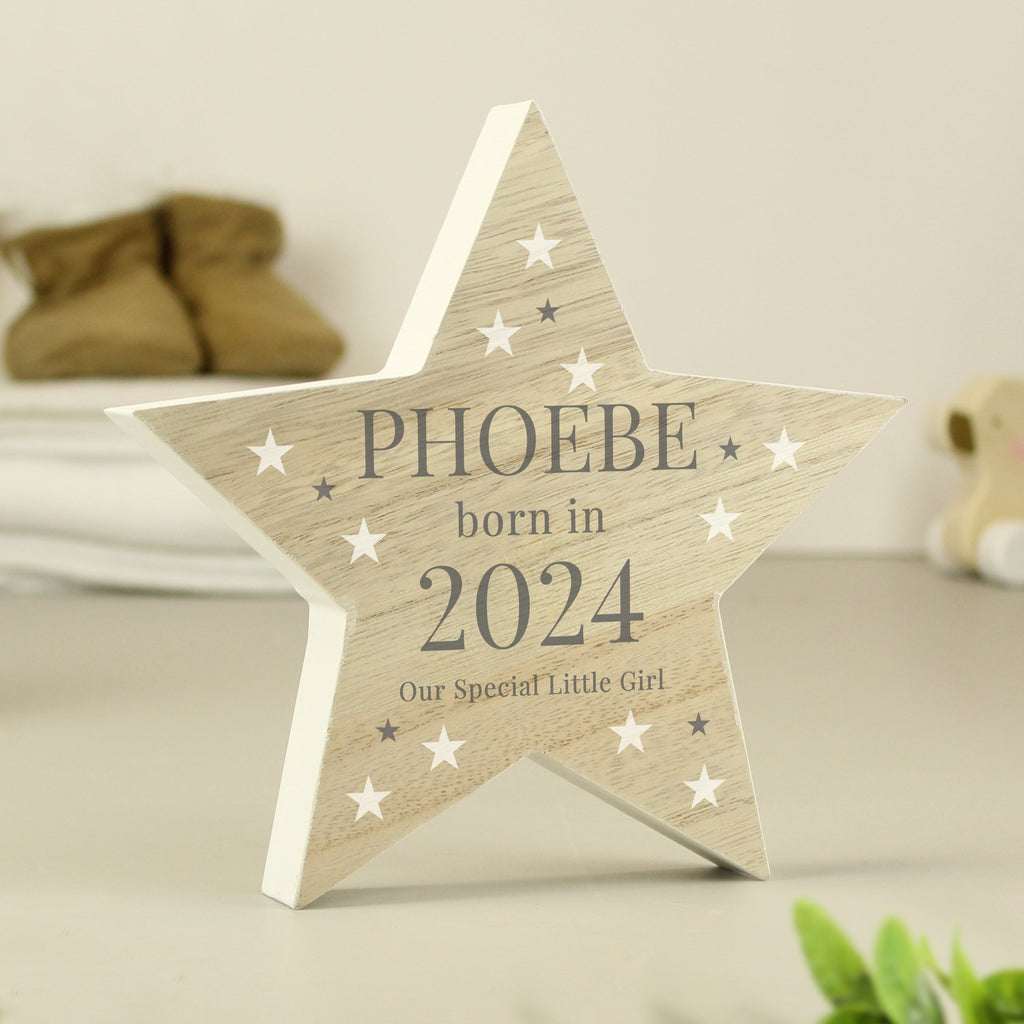 Personalised Born In Wooden Star Ornament - Shop Ornaments At Gift Moments - 3