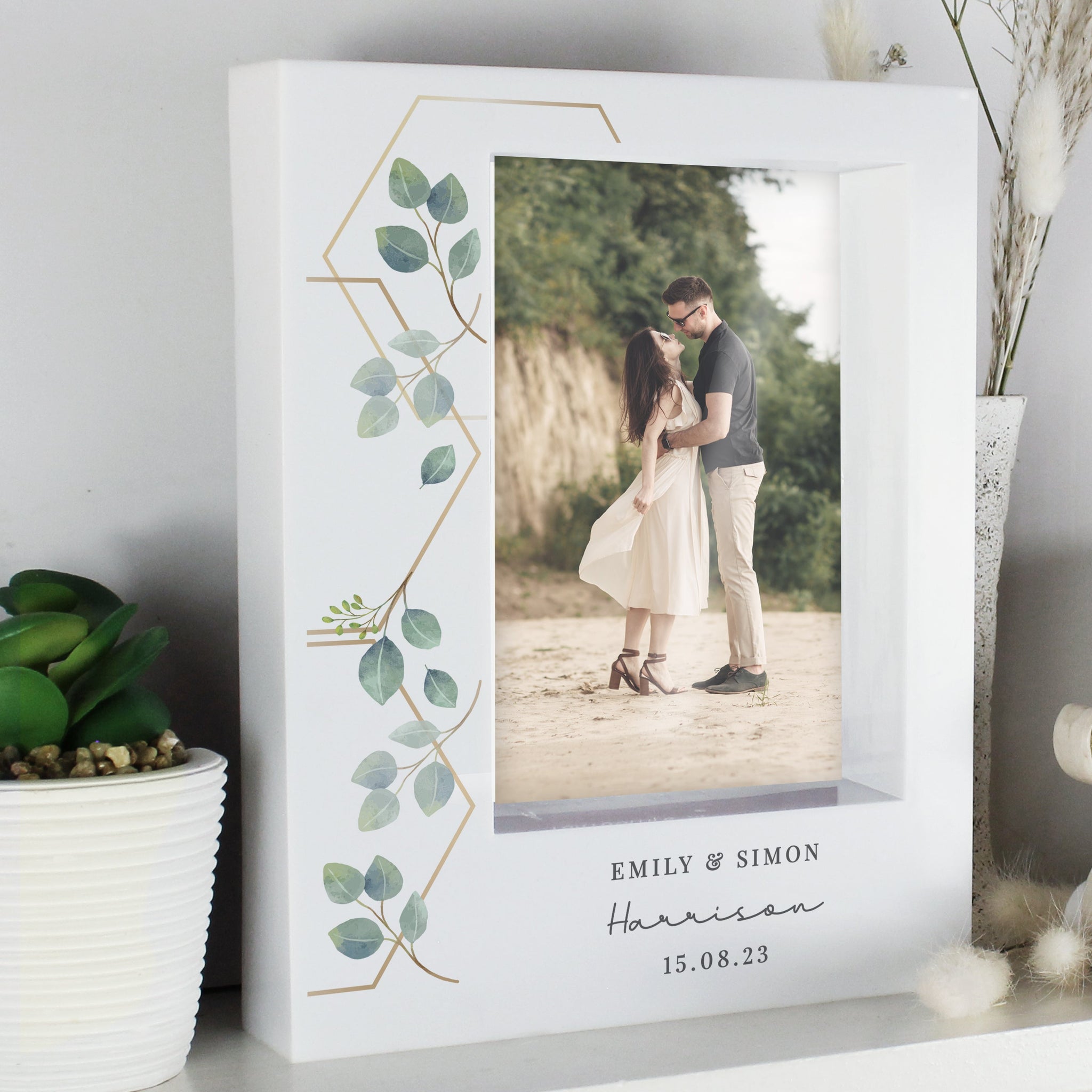 Personalised Botanical 6x4 Box Photo Frame: 1 - Photo Frames By Gift Moments