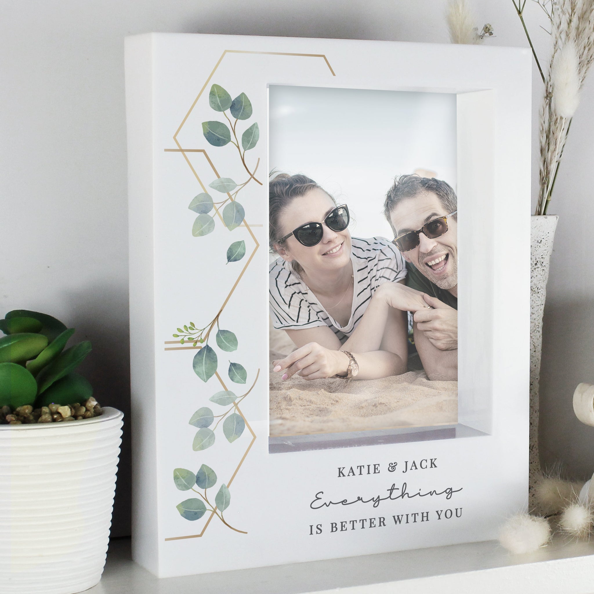 Personalised Botanical 6x4 Box Photo Frame: 3 - Photo Frames By Gift Moments