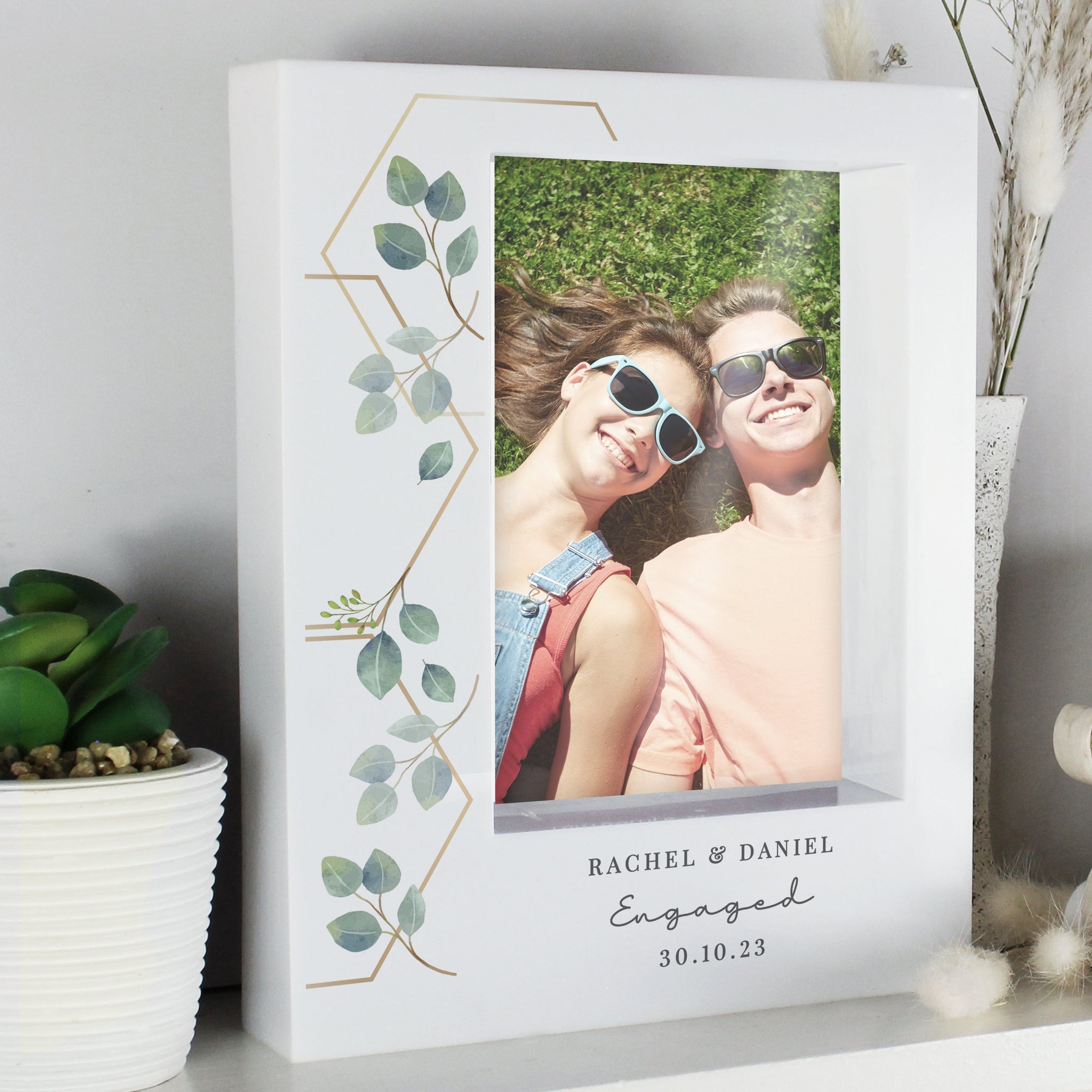 Personalised Botanical 6x4 Box Photo Frame: 5 - Photo Frames By Gift Moments