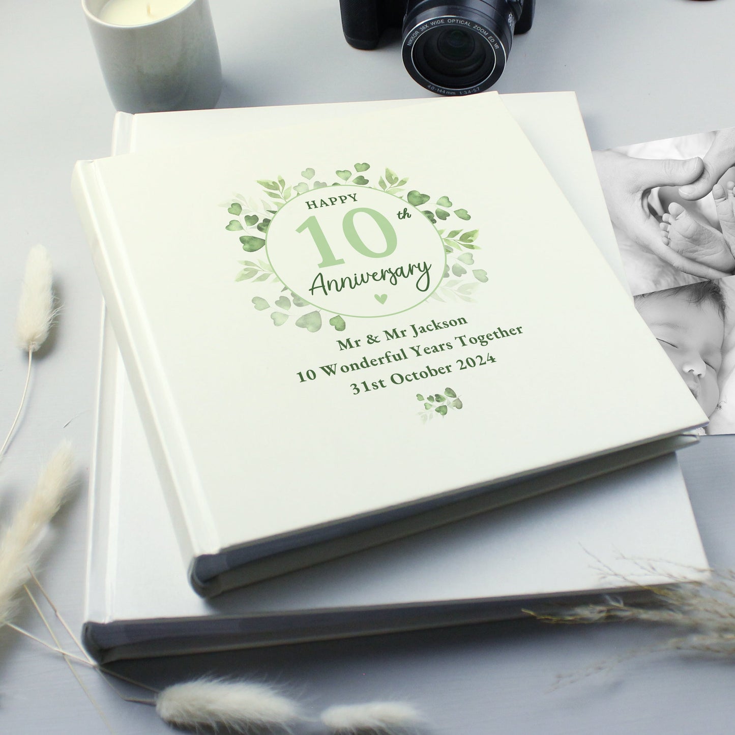 Personalised Botanical Anniversary Photo Album: 4 - Photo Albums By Gift Moments