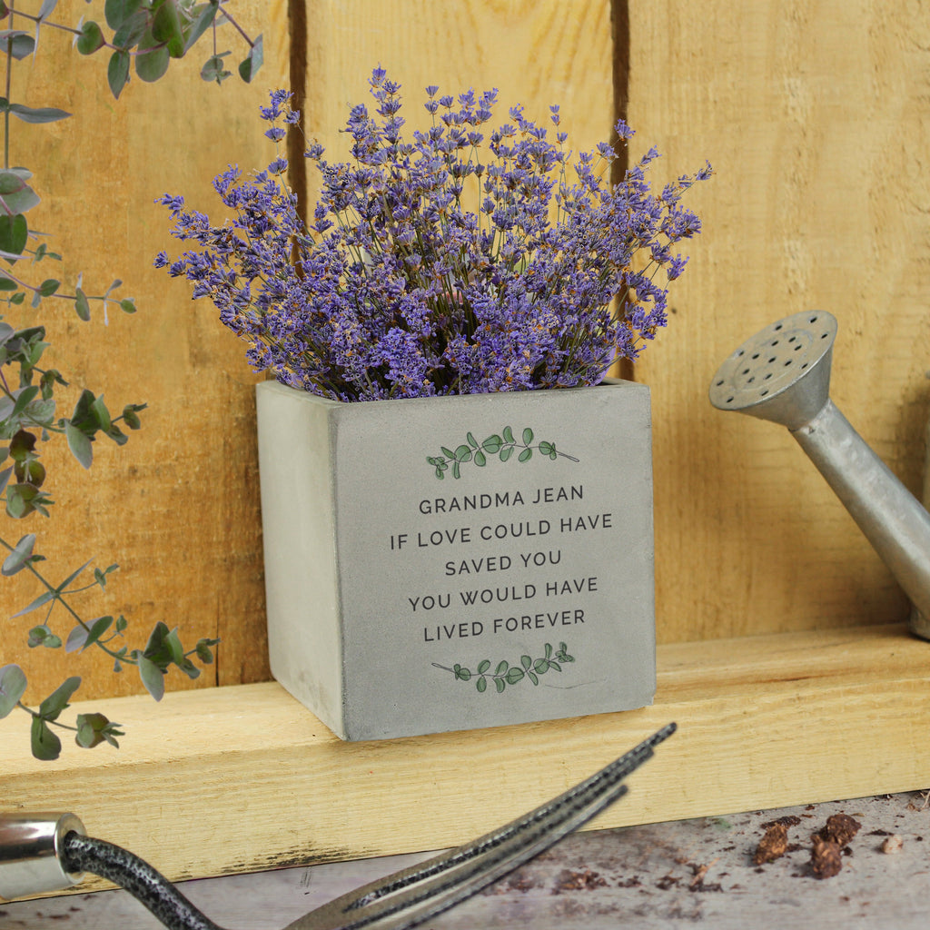 Personalised Botanical Concrete Plant Pot - Shop Pots & Planters At Gift Moments - 2