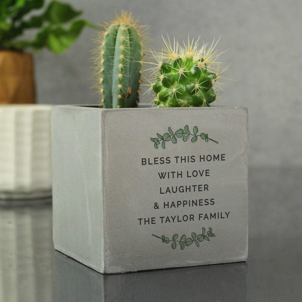 Personalised Botanical Concrete Plant Pot - Shop Pots & Planters At Gift Moments - 4