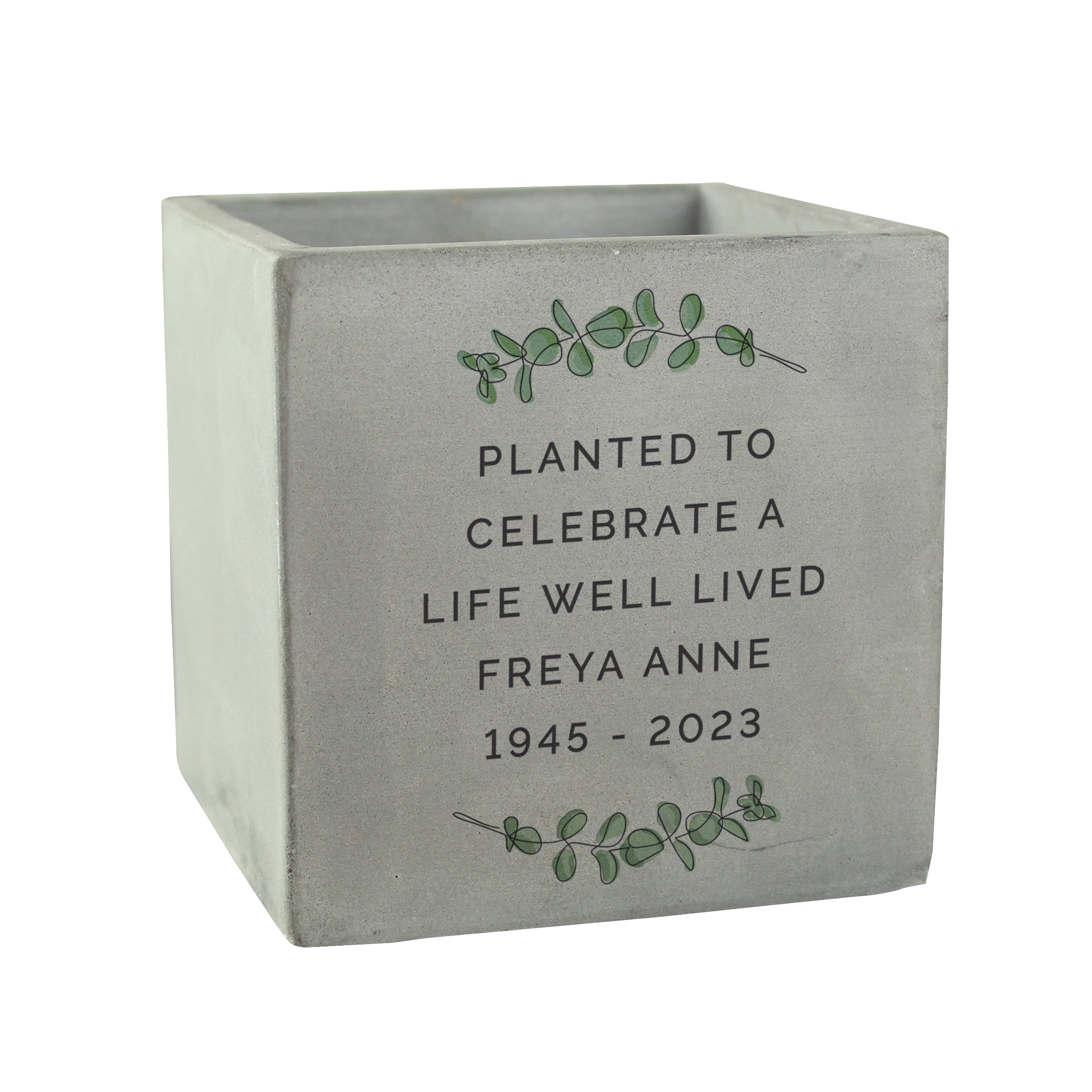 Personalised Botanical Concrete Plant Pot - Shop Pots & Planters At Gift Moments - 5