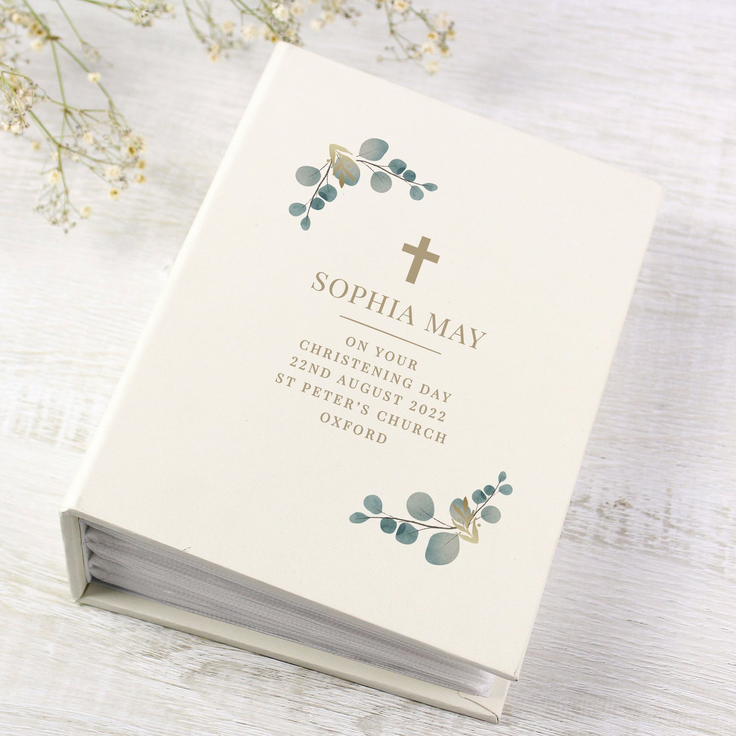 Personalised Botanical Cross 6x4 Photo Album with Sleeves: 4 - Photo Albums By Gift Moments