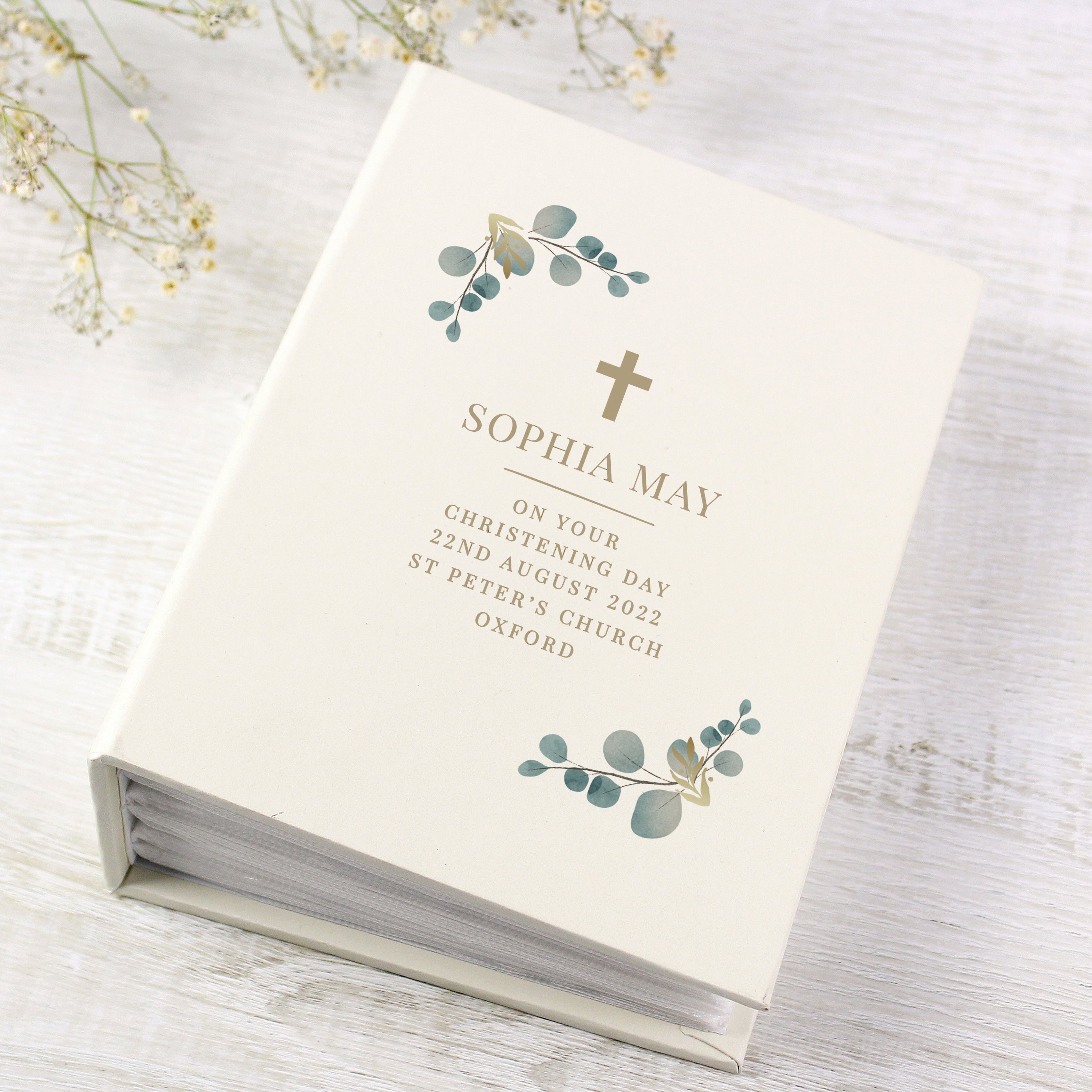 Personalised Botanical Cross 6x4 Photo Album with Sleeves - Shop Photo Albums At Gift Moments - 4