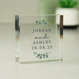 Personalised Botanical Crystal Token: 4 - Crystal Tokens By Gift Moments