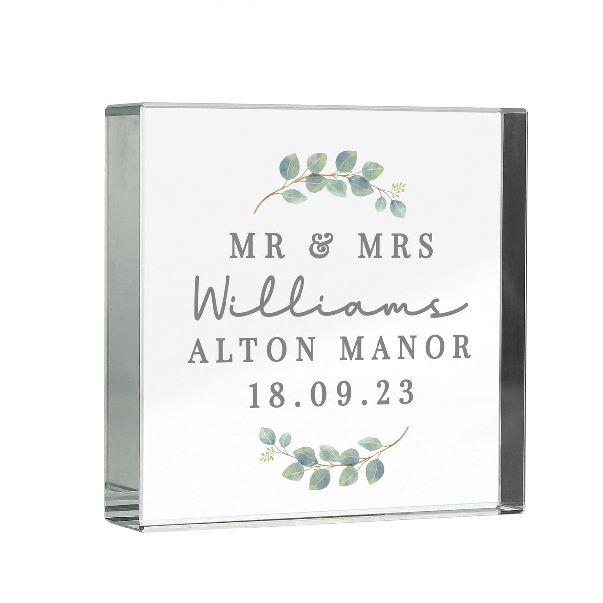 Personalised Botanical Crystal Token: 5 - Crystal Tokens By Gift Moments