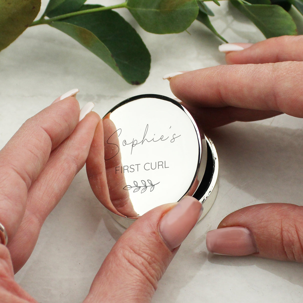 Personalised Botanical First Tooth/Curl Trinket Box: 2 - Trinket Boxes By Gift Moments