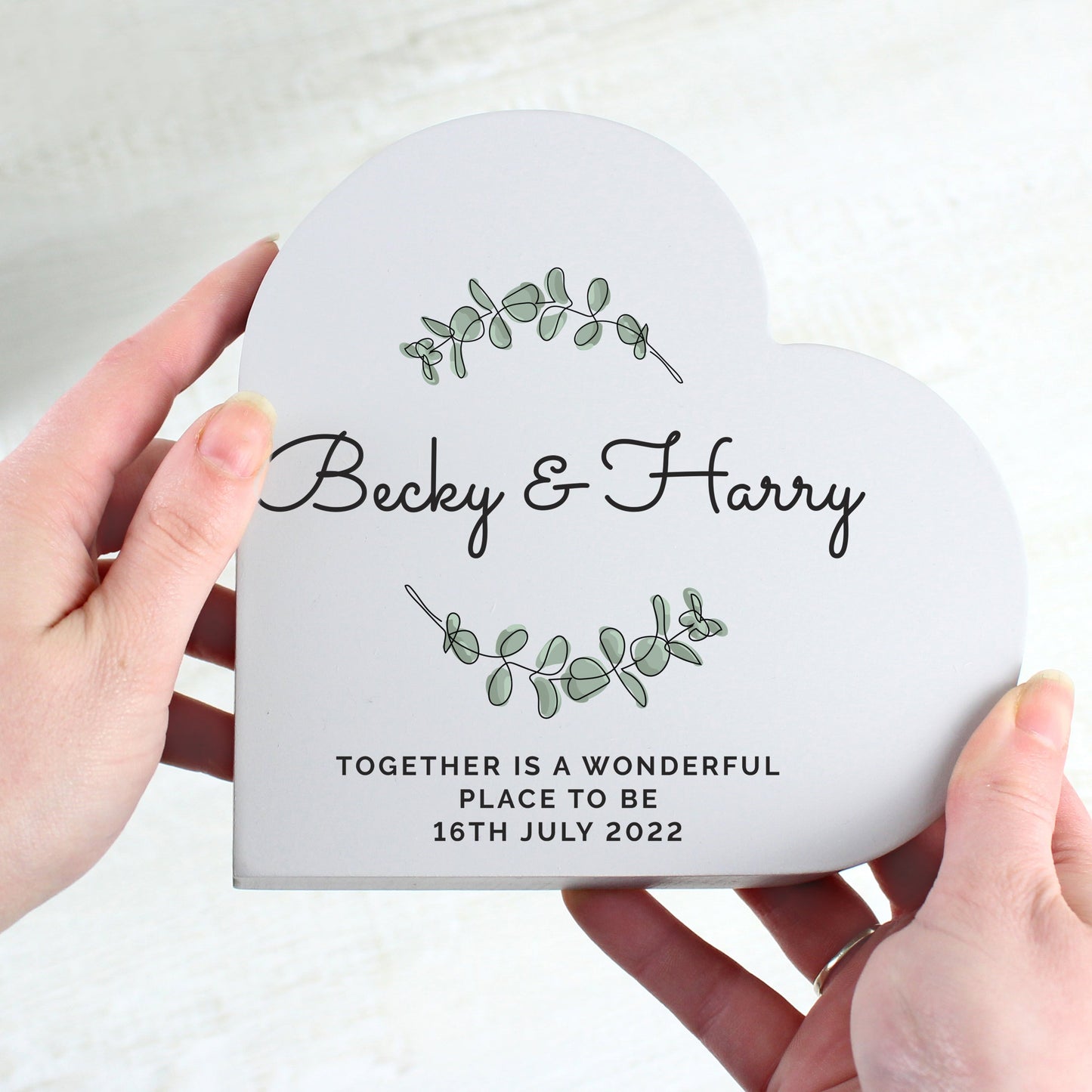 Personalised Botanical Free Standing Heart Ornament: 6 - Ornaments By Gift Moments