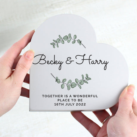 Personalised Botanical Free Standing Heart Ornament: 6 - Ornaments By Gift Moments
