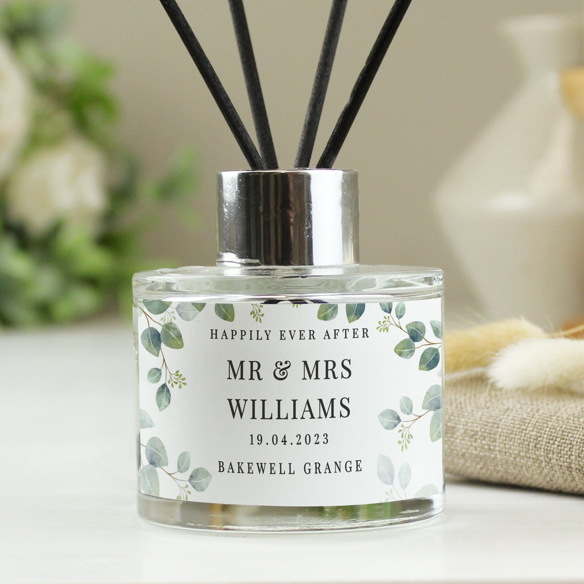 Personalised Botanical Free Text Reed Diffuser: 1 - Reed Diffusers By Gift Moments
