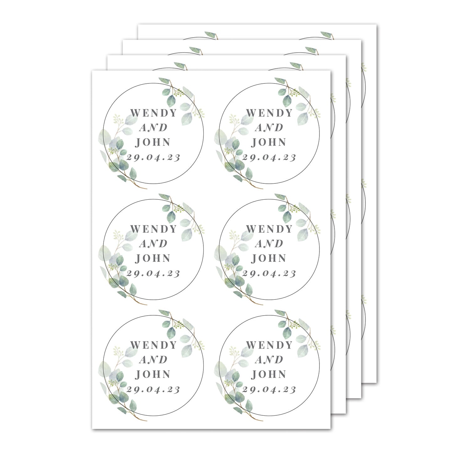 Personalised Botanical Free Text Sticker Set: 5 - Stickers By Gift Moments