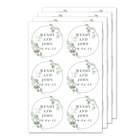 Personalised Botanical Free Text Sticker Set: 5 - Stickers By Gift Moments