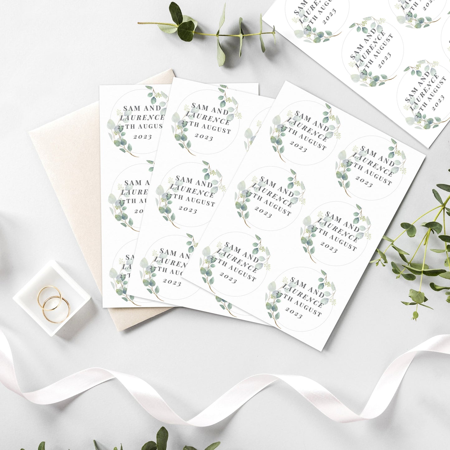 Personalised Botanical Free Text Sticker Set: 1 - Stickers By Gift Moments