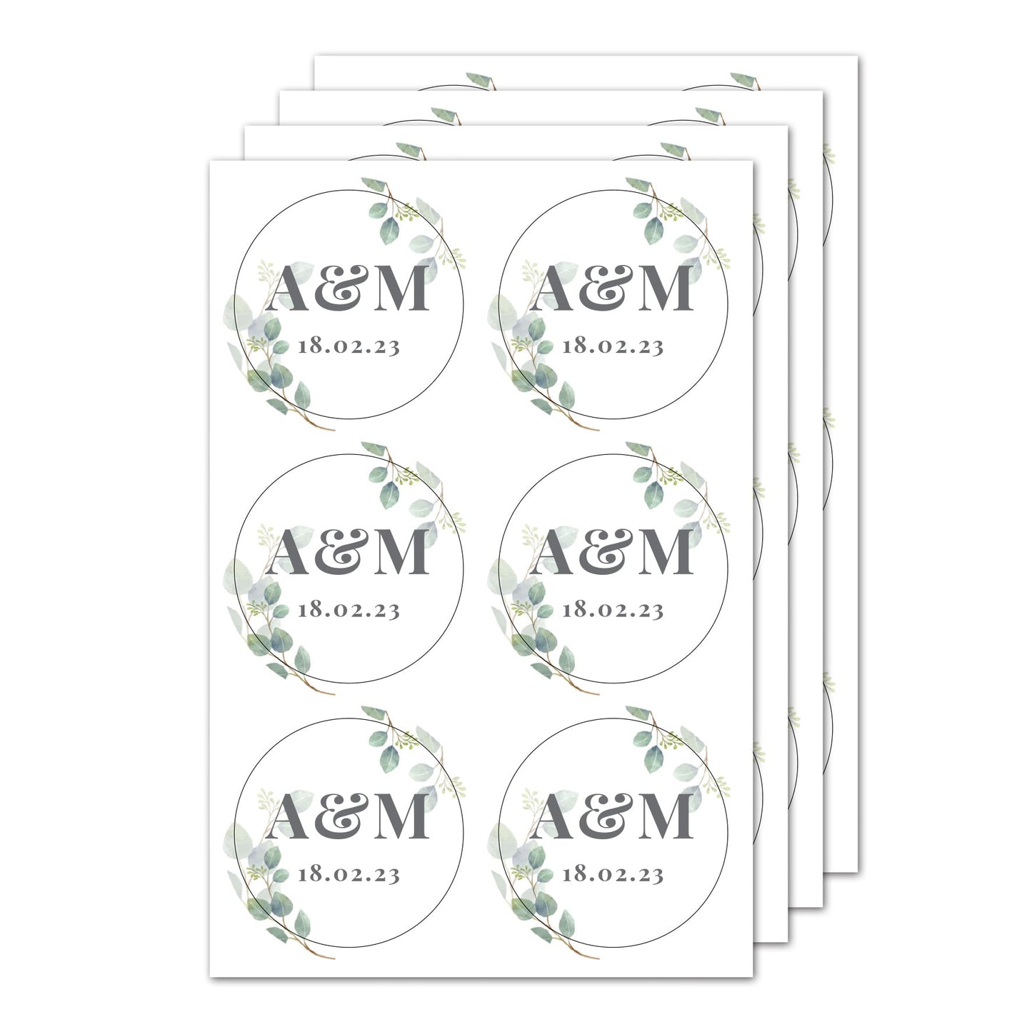 Personalised Botanical Initial Sticker Set: 5 - Stickers By Gift Moments