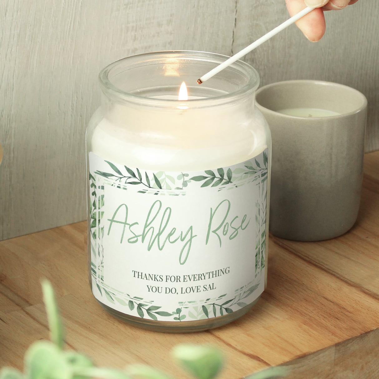 Personalised Botanical Large Scented Jar Candle: 1 - Candles By Gift Moments