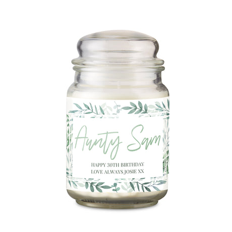 Personalised Botanical Large Scented Jar Candle: 4 - Candles By Gift Moments