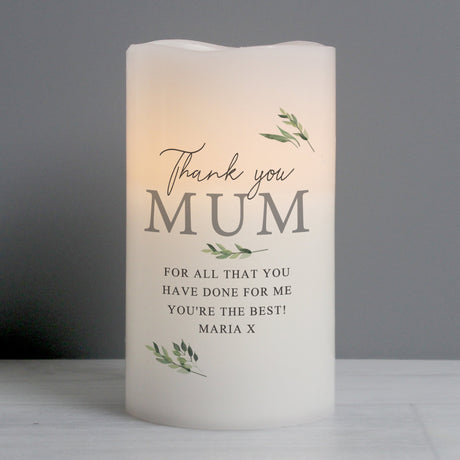 Personalised Botanical LED Candle: 3 - LED Lighting By Gift Moments