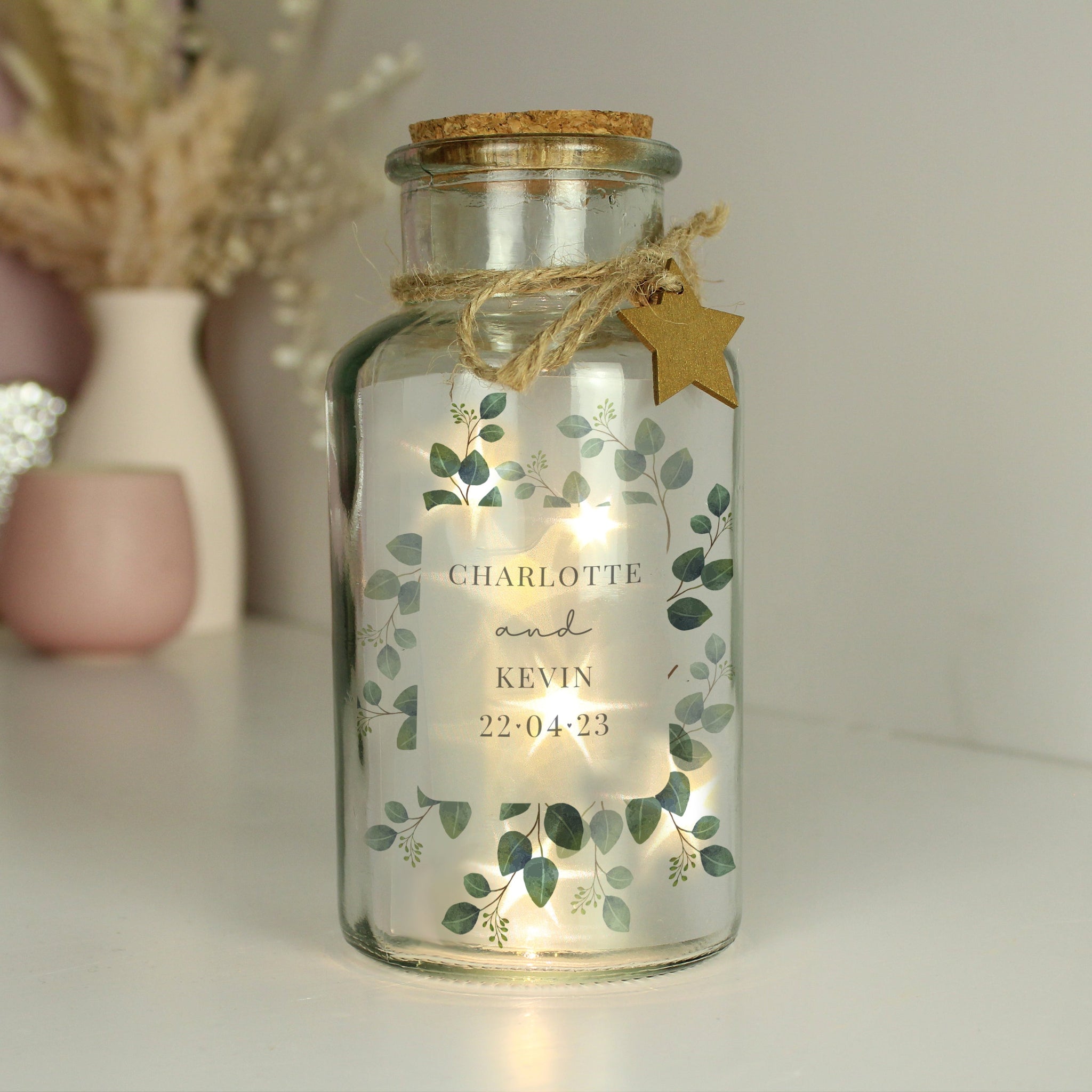 Personalised Botanical LED Glass Jar: 4 - LED Lighting By Gift Moments