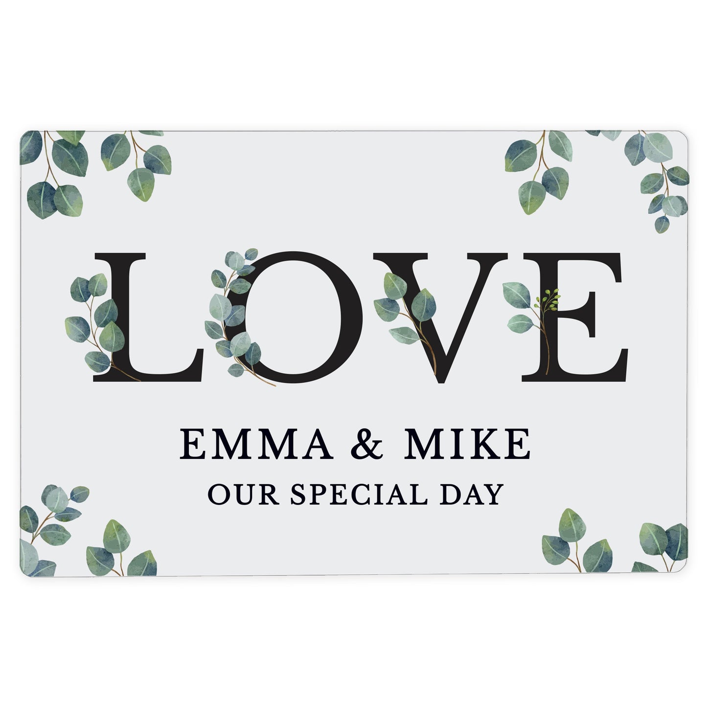 Personalised Botanical LOVE Metal Sign: 4 - Signs & Plaques By Gift Moments