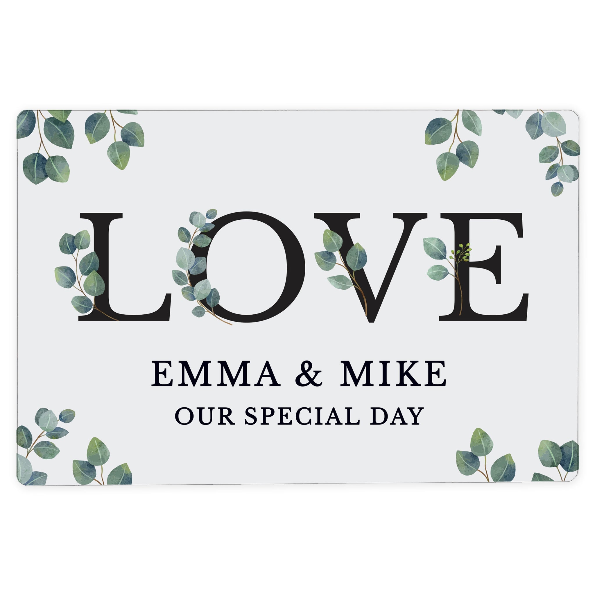 Personalised Botanical LOVE Metal Sign: 4 - Signs & Plaques By Gift Moments
