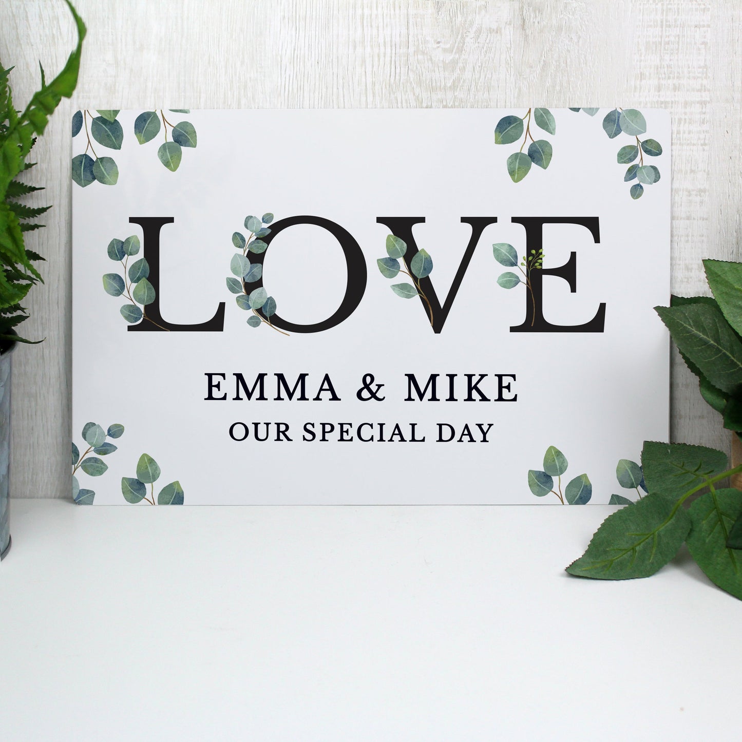 Personalised Botanical LOVE Metal Sign: 2 - Signs & Plaques By Gift Moments