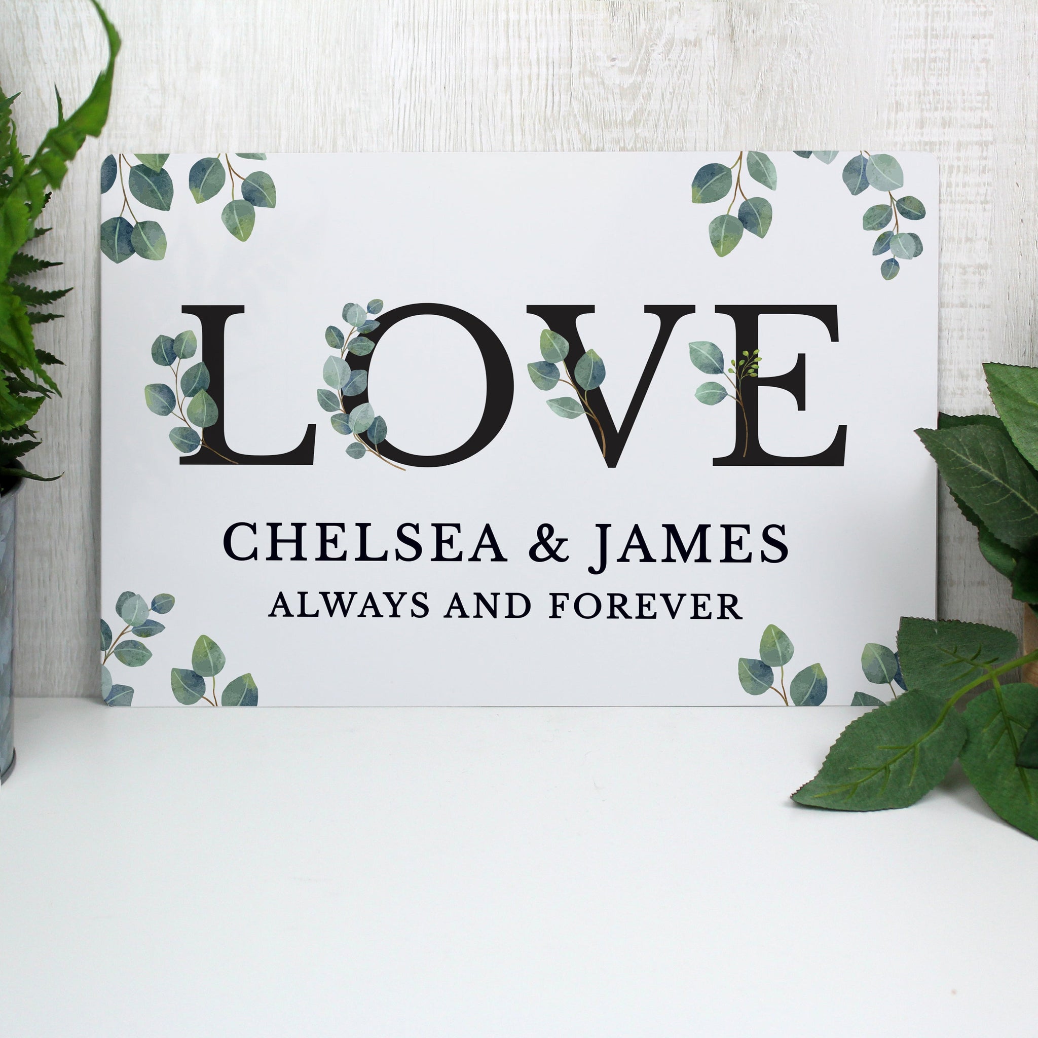 Personalised Botanical LOVE Metal Sign: 3 - Signs & Plaques By Gift Moments