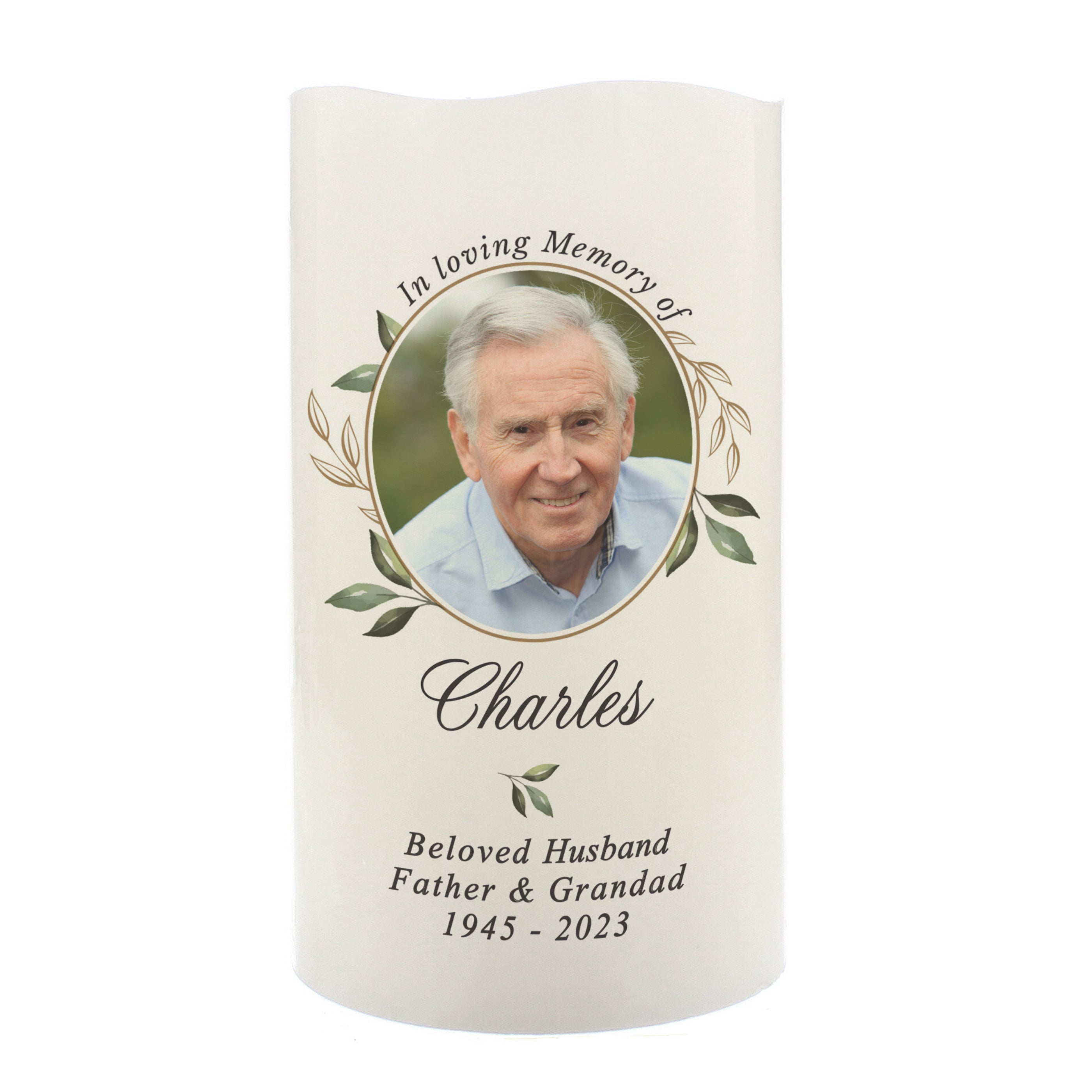 Personalised Botanical Memorial Photo Upload LED Candle - Shop LED Lighting At Gift Moments - 5