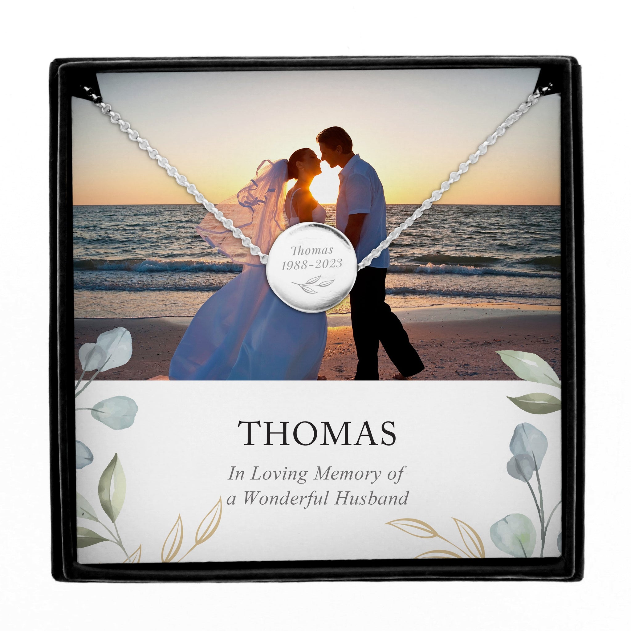 Personalised Botanical Memorial Photo Upload Necklace and Box: 5 - Necklaces By Gift Moments