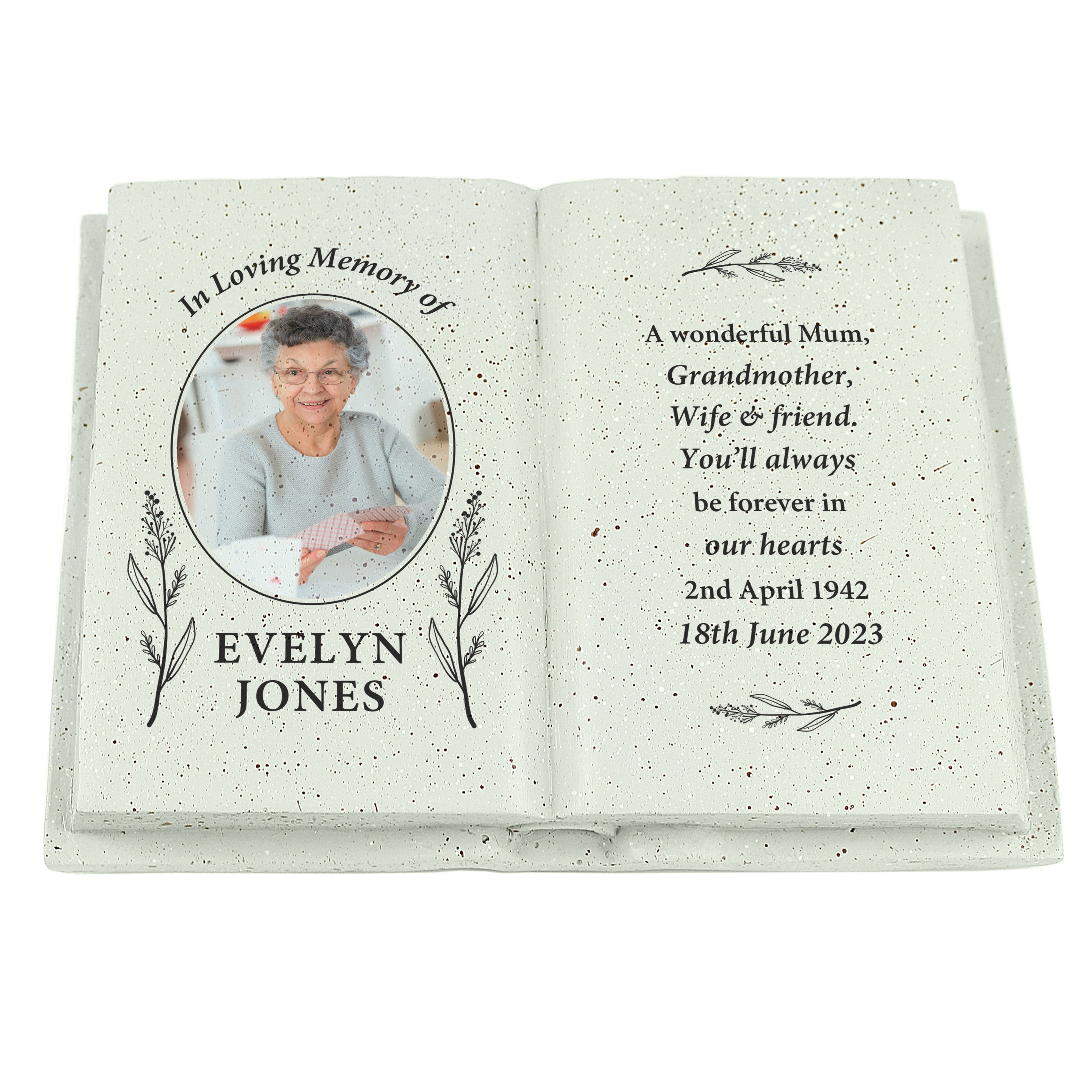 Personalised Botanical Memorial Photo Upload Resin Book - Shop Memorials At Gift Moments - 5