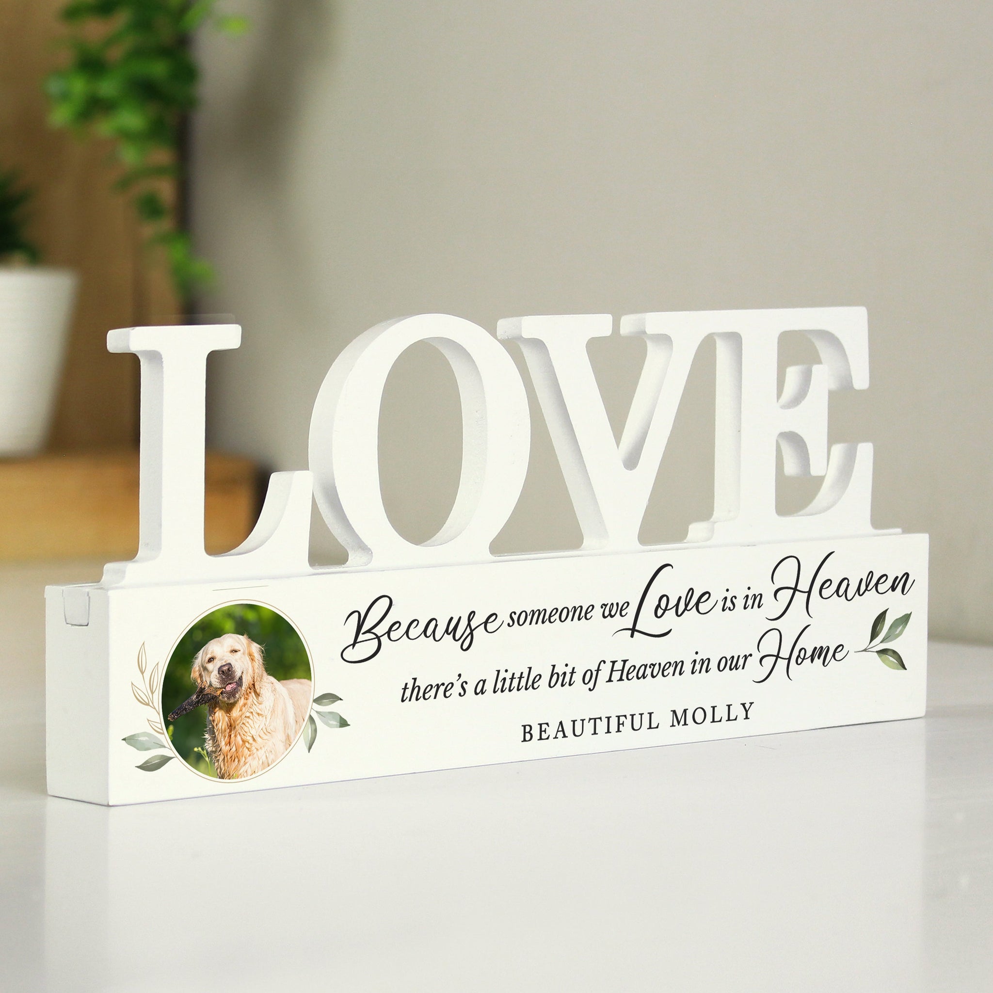 Personalised Botanical Memorial Photo Upload Wooden Love Ornament: 7 - Ornaments By Gift Moments