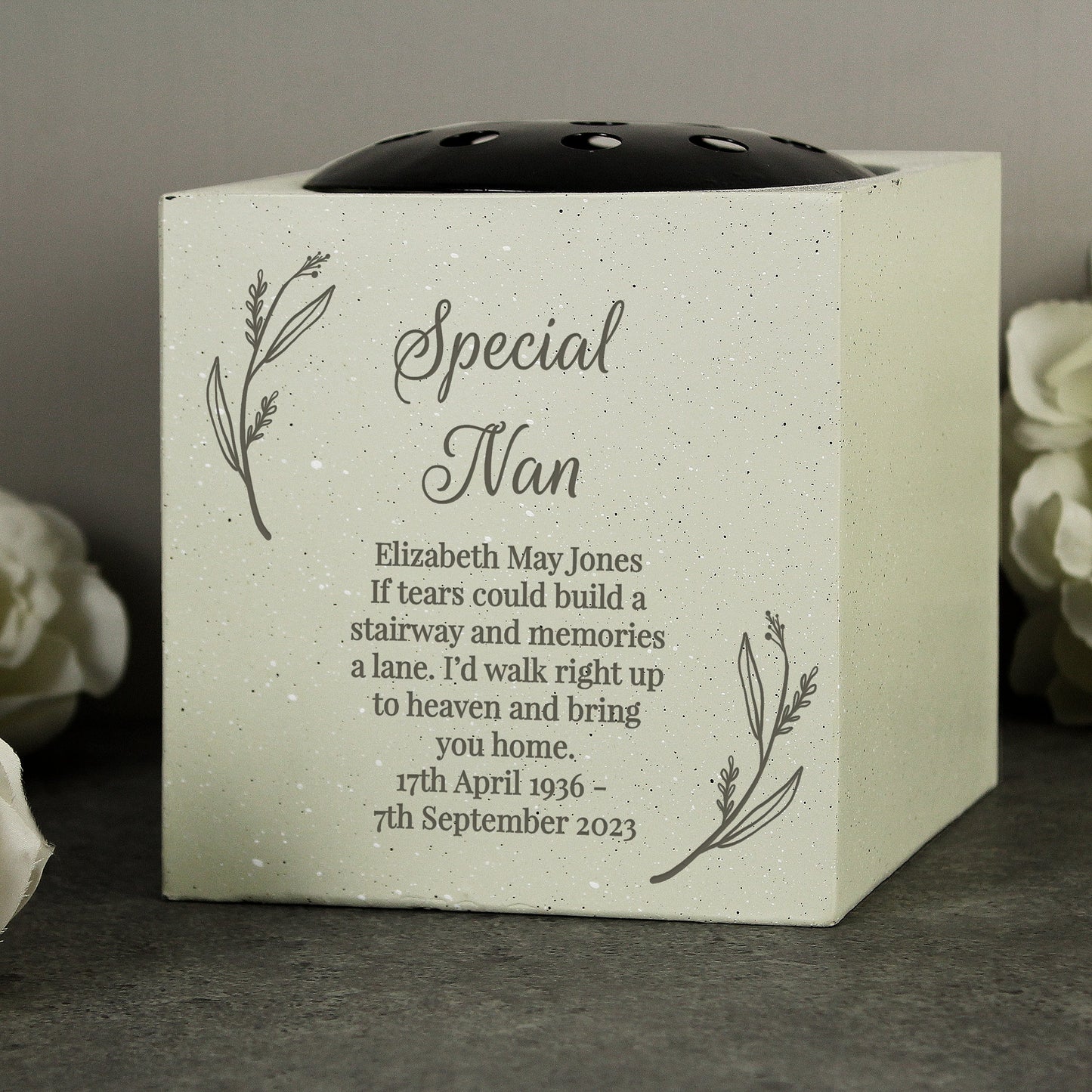 Personalised Botanical Memorial Vase: 1 - Memorials By Gift Moments
